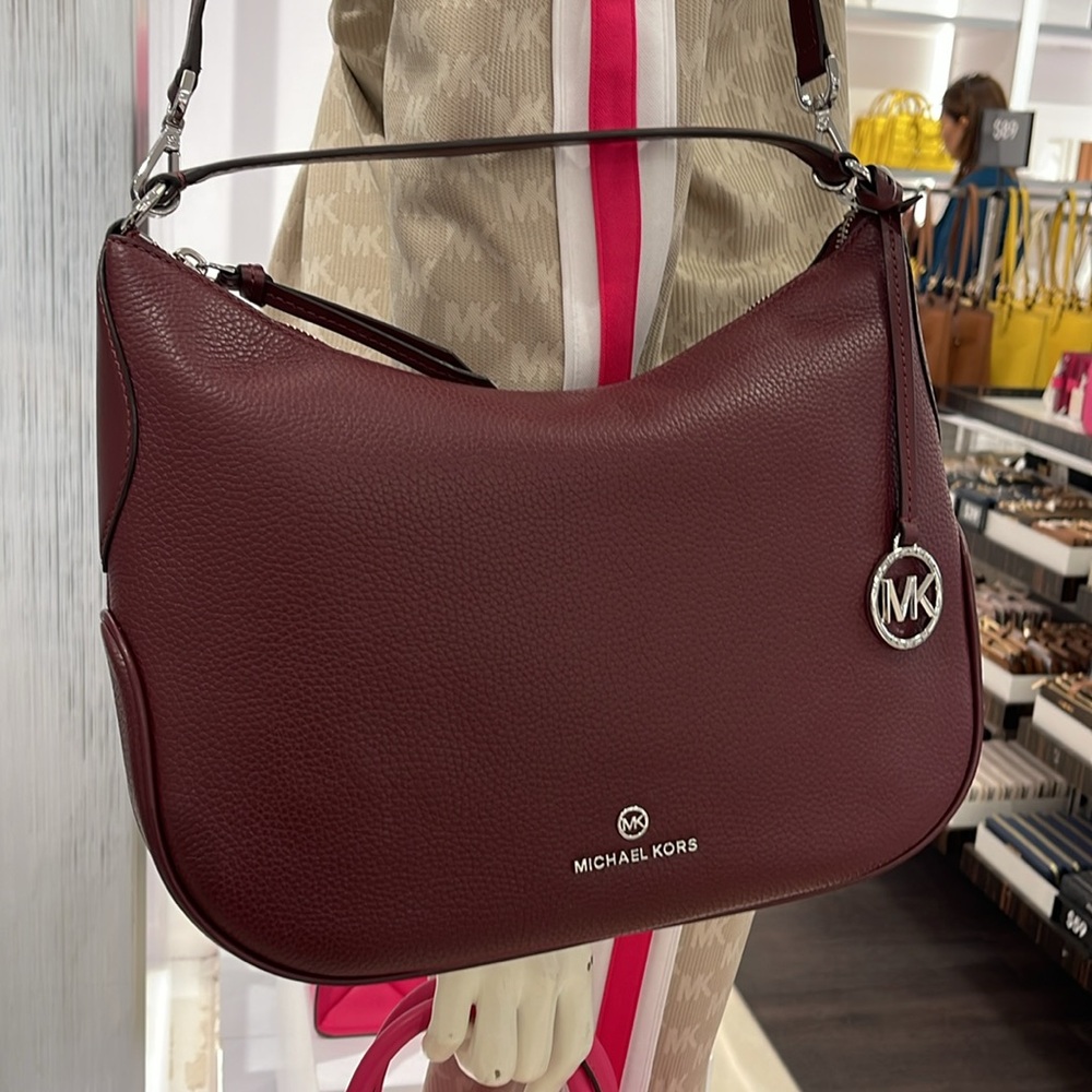 Michael Kors Burgundy Leather Shoulder Bag - Picture 15 of 16